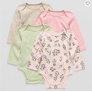Okie Dokie Pink and Green Baby Bodysuit Set
